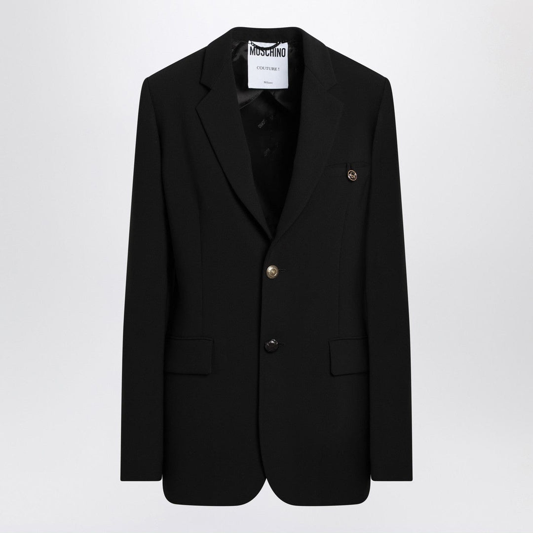 Coats &amp; Jackets 40  IT Moschino - Black single-breasted jacket Brand