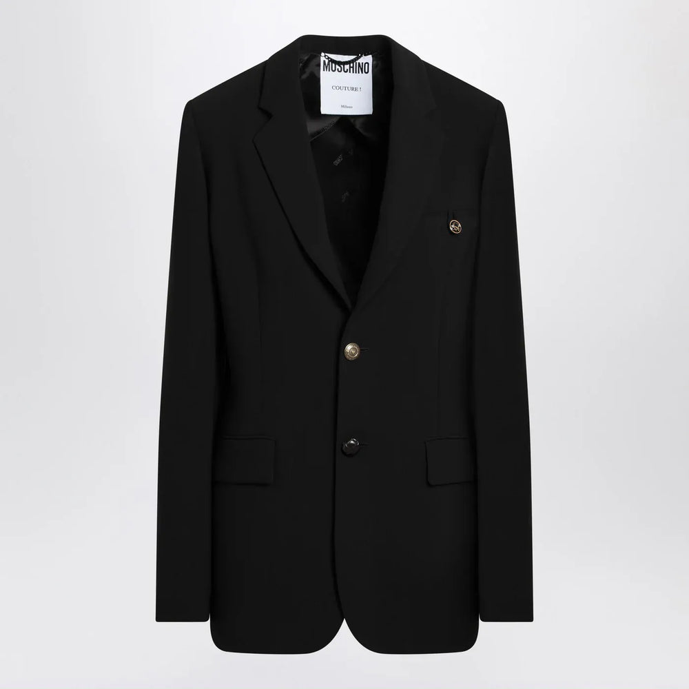 Moschino - Black single-breasted jacket Brand Coats & Jackets 40  IT