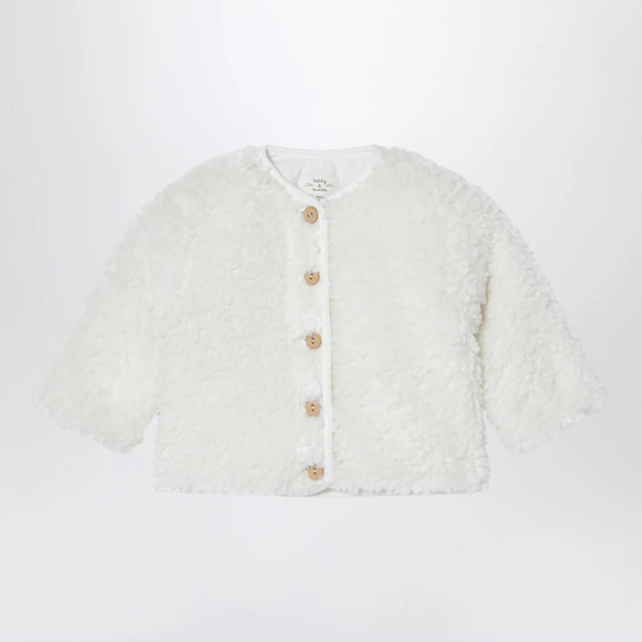 Teddy &amp; Minou - Milk-white shearling-effect jacket Brand Coats &amp; Jackets 12/18M
