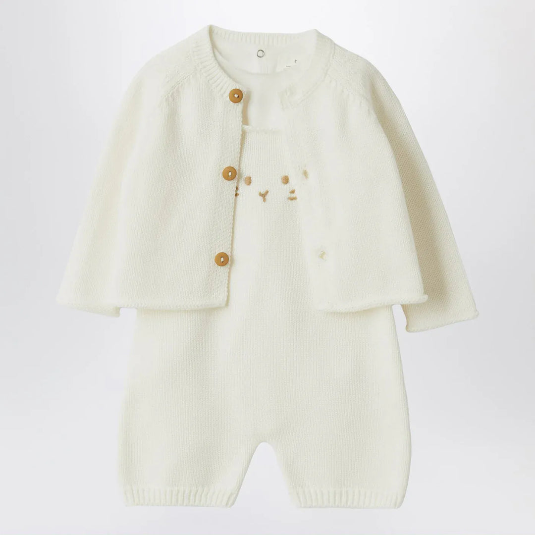 Teddy &amp; Minou - White outfit with jacket and overalls Brand Coats &amp; Jackets 9