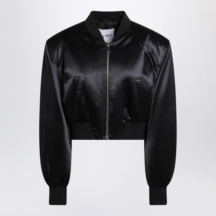 Coats &amp; Jackets The Attico - Black shiny cropped bomber Brand