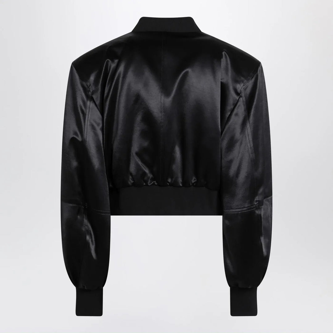 The Attico - Black shiny cropped bomber Brand Coats &amp; Jackets