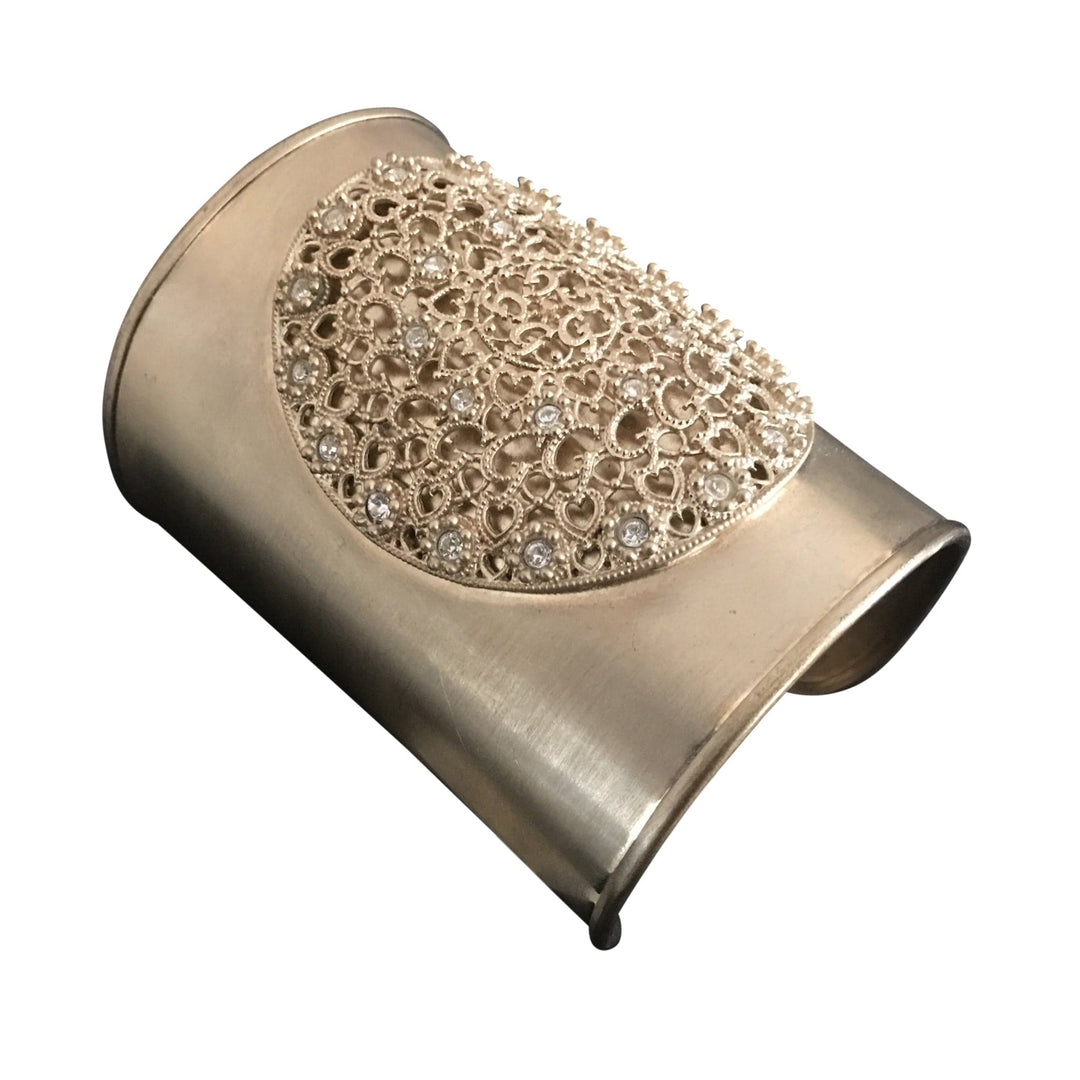 Italian Luxury Group Cuff Filigrane Cuff with Swarovsky Crystals Satin Bronze Colour Brand