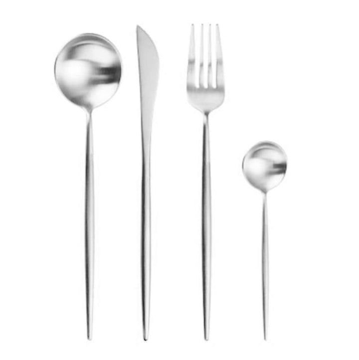 Canvas Cutlery SILVER1 Golden Spot Cutlery Set of 4 Pcs Gift Box Brand