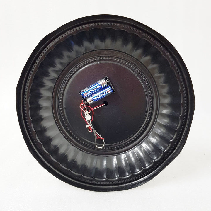 Chilli Desk & Shelf Clocks Industrial moving cogs standing clock on footed stand - black Brand