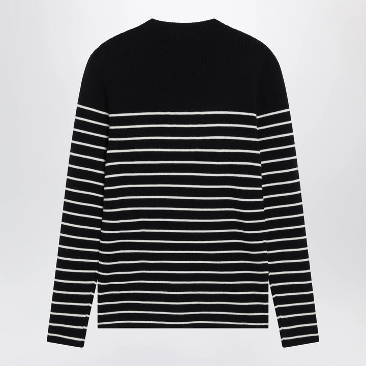 Dolce&amp;Gabbana - Blue/White Striped Wool Sweater with Buttons Brand