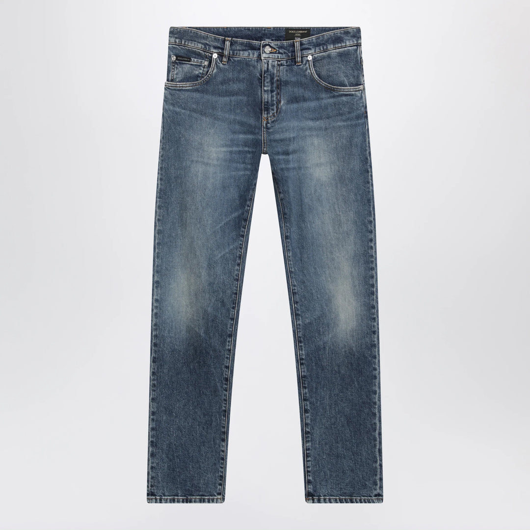 Dolce&amp;Gabbana - Slim-Fit Blue Washed Denim Jeans Brand 46 IT