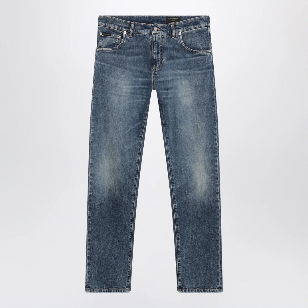 Dolce&amp;Gabbana - Slim-Fit Blue Washed Denim Jeans Brand 46 IT