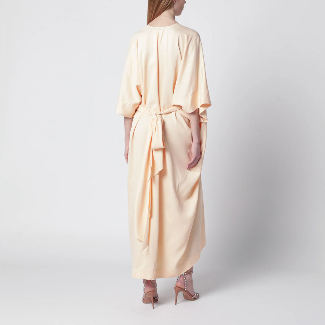 Alberta Ferretti - Long pink caftan dress with V-neck Brand Dresses