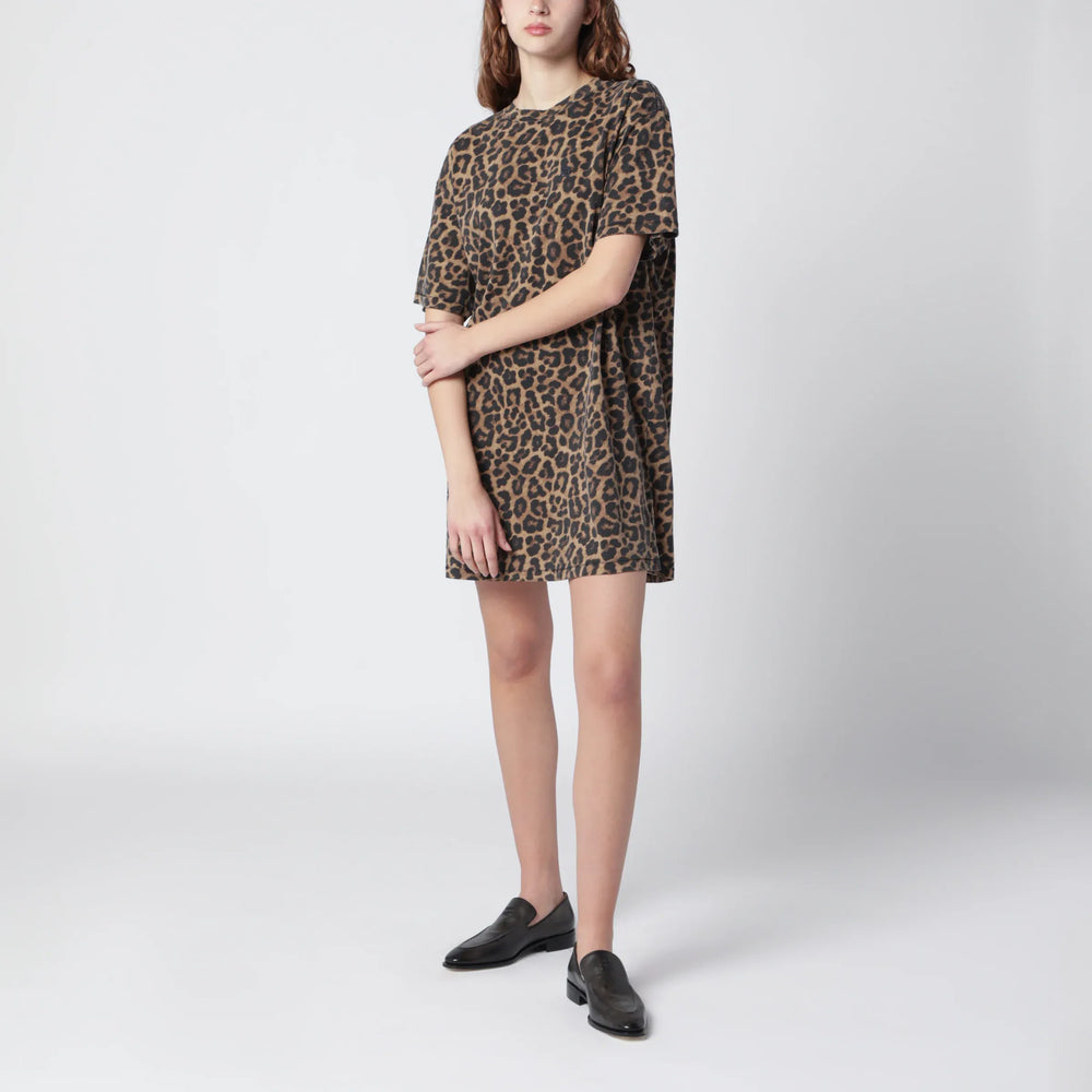 ANINE BING - Beth mini dress in leopard-print cotton Brand Dresses S