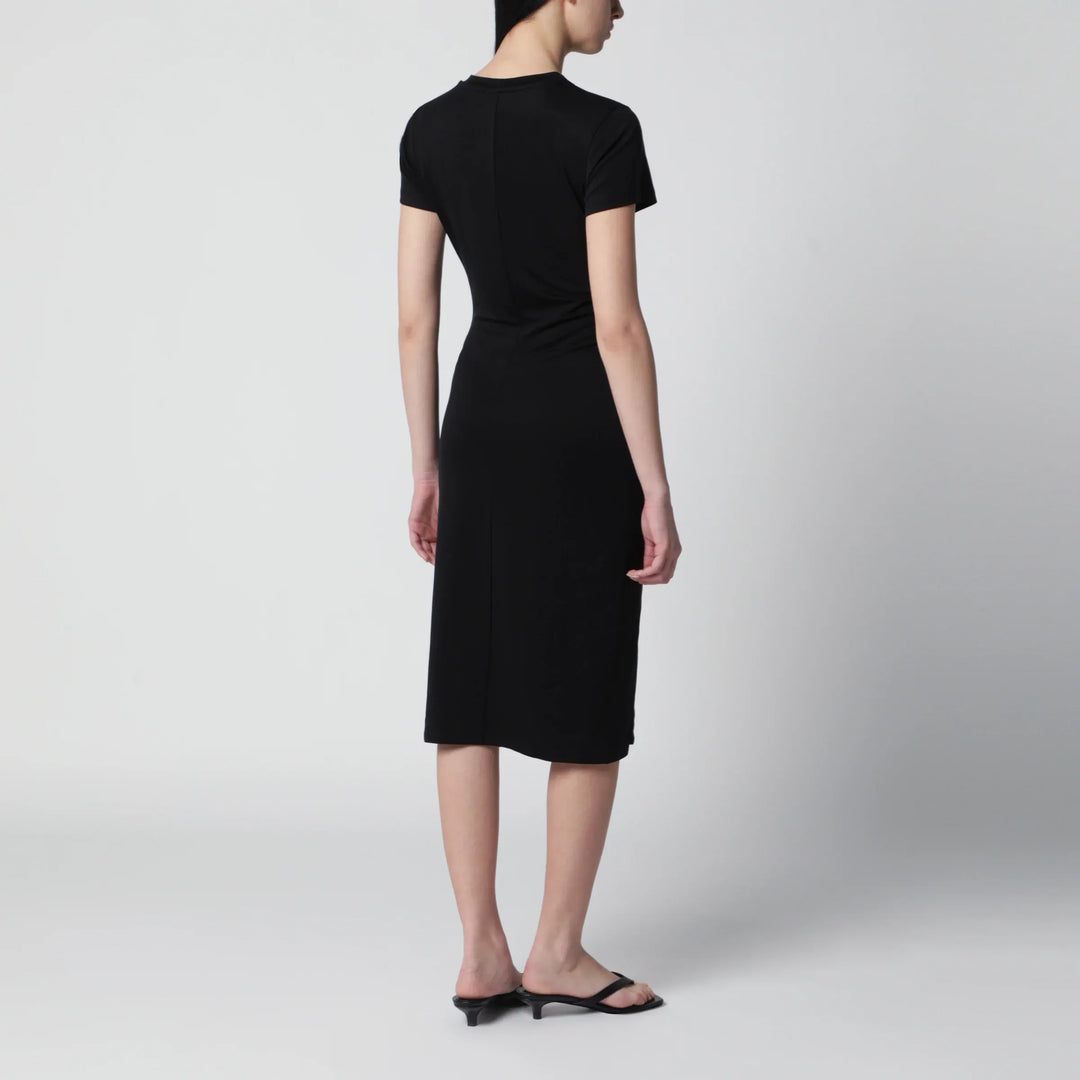 ANINE BING - Vida midi dress in stretch jersey black Brand Dresses