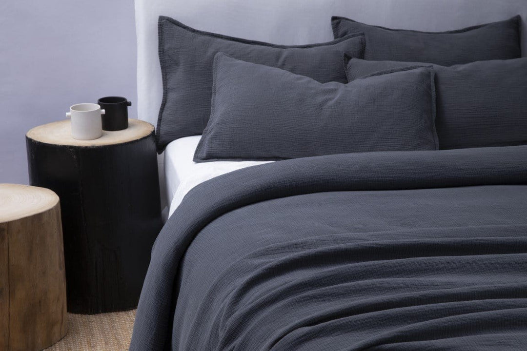 Bemboka Duvet Duvet King 245x210cm + Pillow Cases Charcoal Bemboka Ripple Cotton Duvet Covers & Pillow Cases Pair Brand