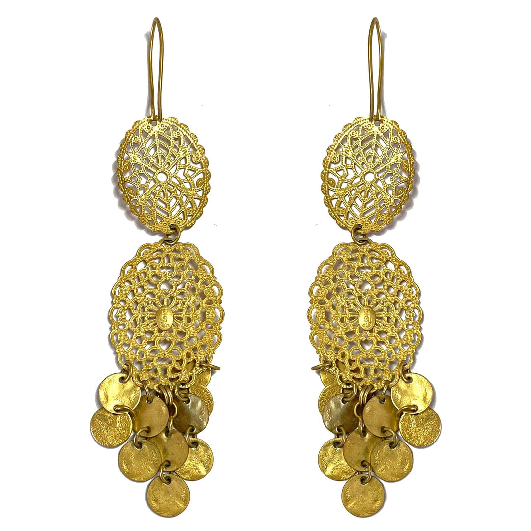 Giora Earrings Giora' Italian Filigrain Earrings with Samll Round Pendants Brand