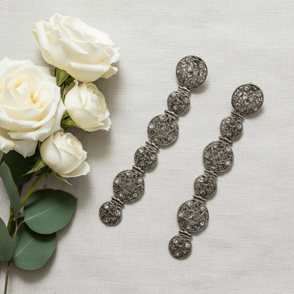 Giora' Italian Filigrain Long Round Earrings Brand Earrings