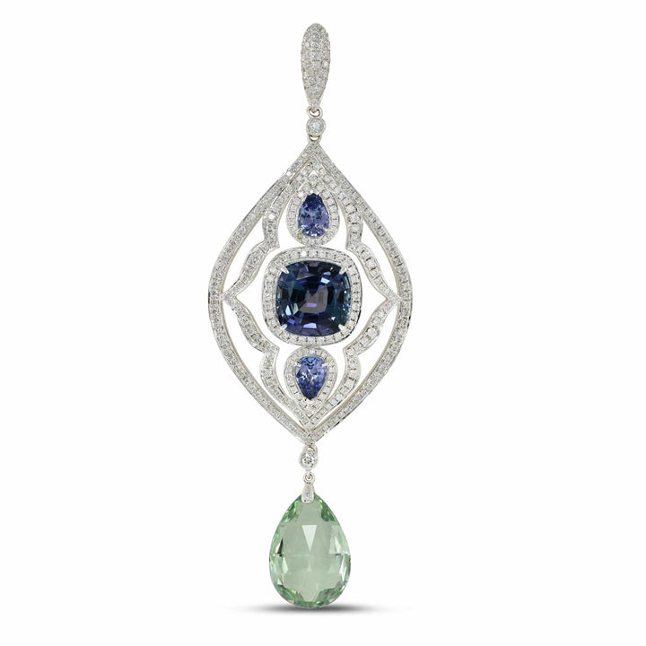 LEIBISH 10.02ct Unheated Tanzanite &amp; Aquamarine Drop Earrings Brand Earrings