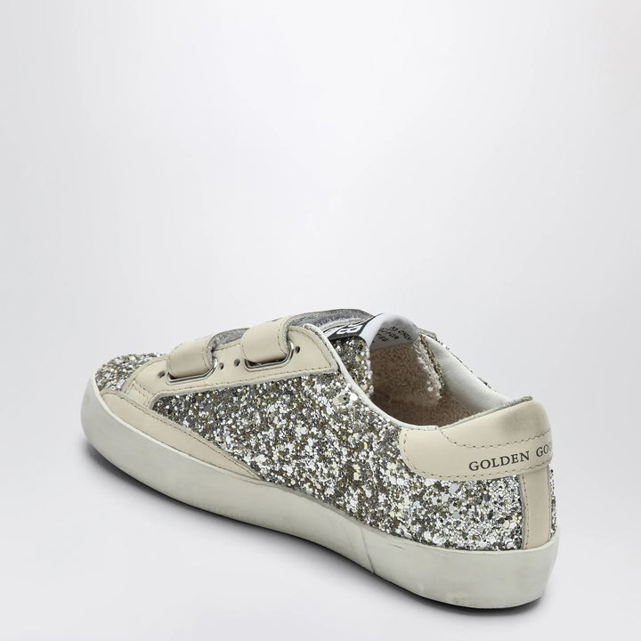 Golden Goose - Old School Sneakers in platinum/cream glitter Brand
