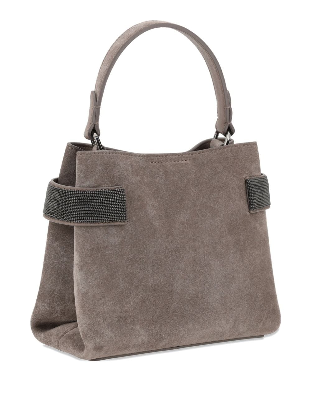 Brunello Cucinelli Handbag UNI Brunello Cucinelli Essence Small Suede Top-Handle Bag with Precious Bands Brunello Cucinelli Essence Small Suede Top-Handle Bag with Precious Bands Brand