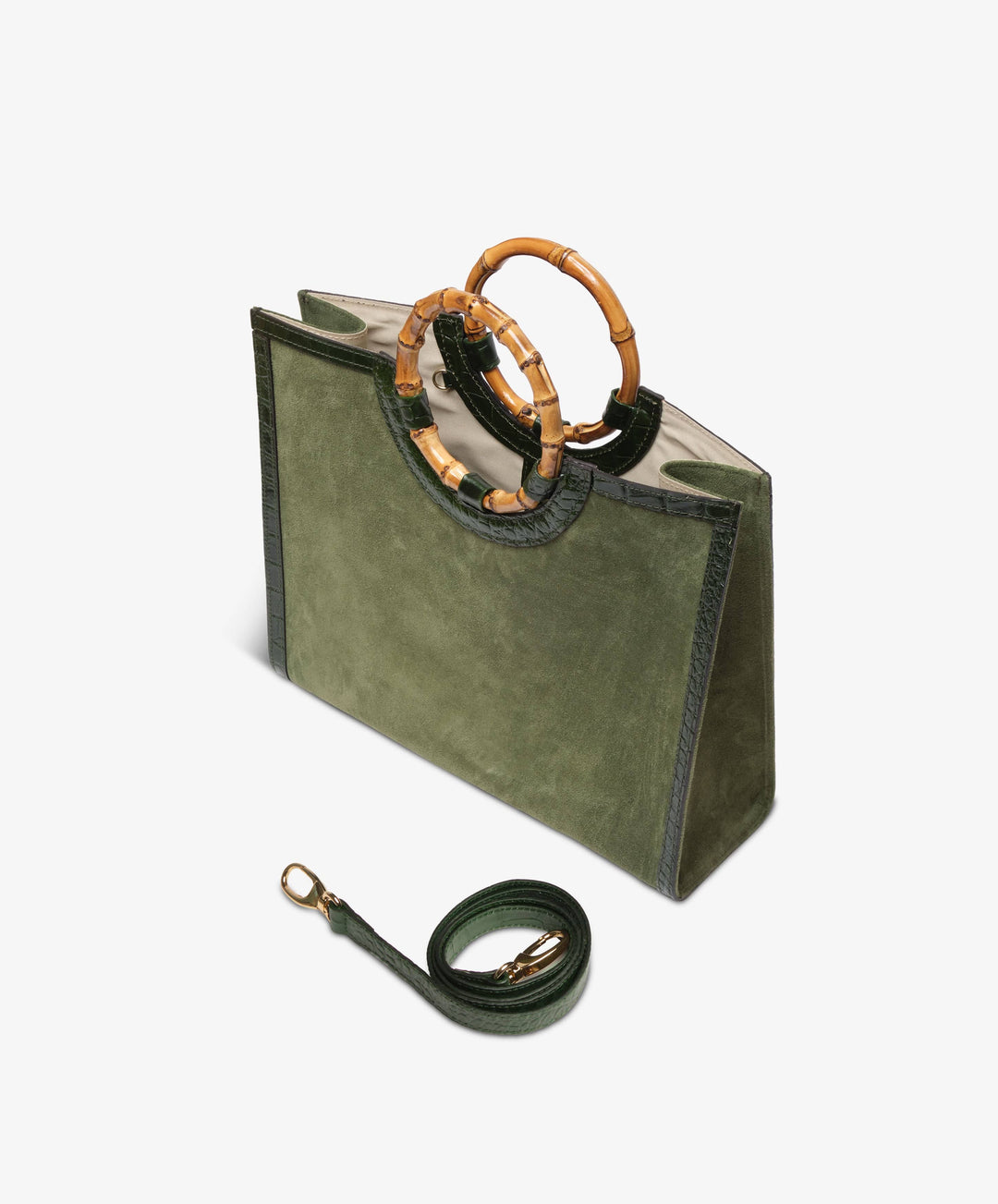 My Style Bags Personalised Bamboo Large Deluxe Handbag – Green Brand Handbag
