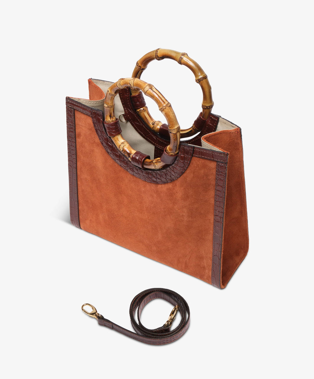 My Style Bags Personalised Bamboo Medium Deluxe Handbag – Orange Brand Handbag