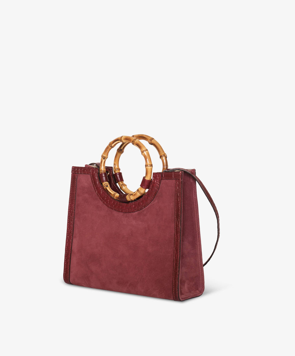 My Style Bags Personalised Bamboo Medium Deluxe Handbag – Plum Brand Handbag