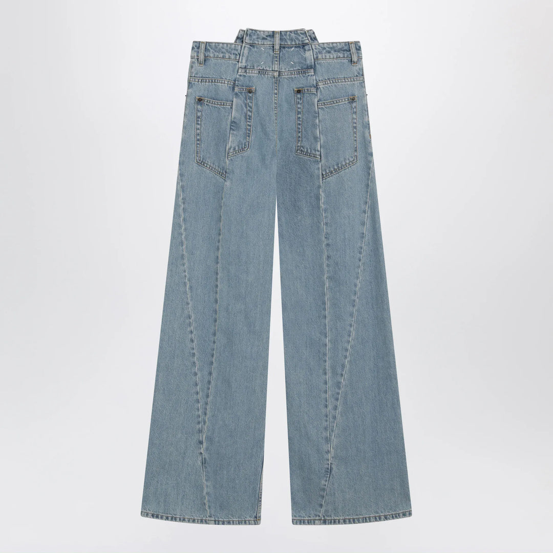 Maison Margiela - Stonewashed straight-leg denim jeans in medium blue Brand