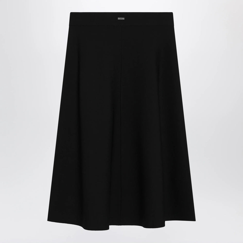 Max Mara - Flared midi skirt in viscose crêpe yarn, black Brand