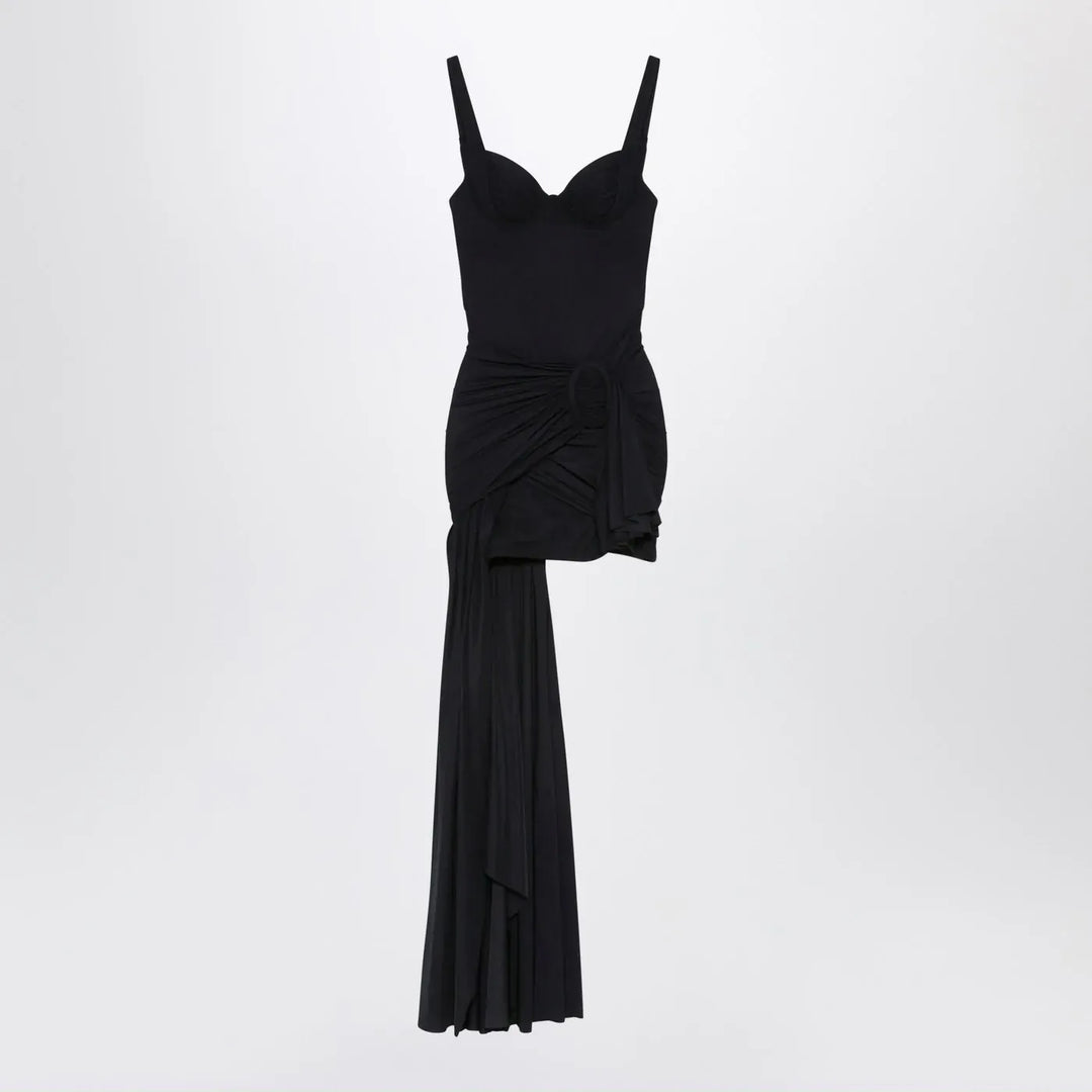 Balenciaga - Black draped mini dress in jersey Brand Mini Dress 34  FR