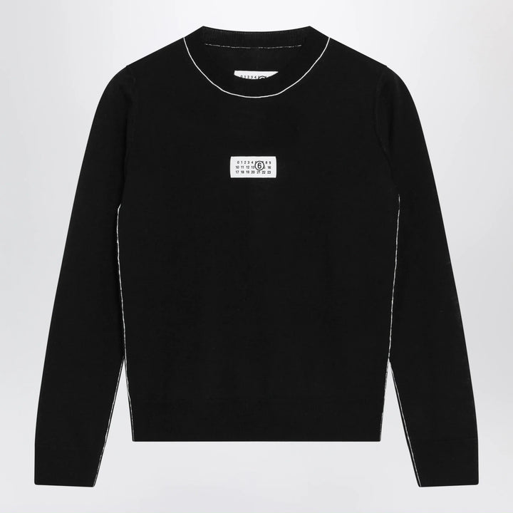 MM6 Maison Margiela - Wool-blend sweater with contrast trim in black Brand S