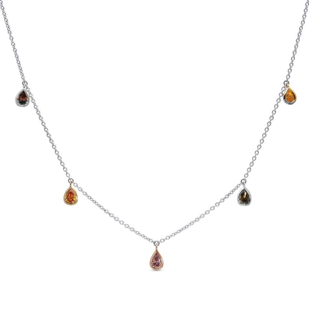 Mix Color Pear Diamond Necklace Brand Necklace