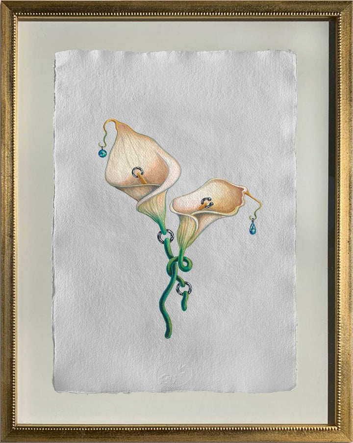 Silviya Neri Painting Silviya Neri Artist Calla Lilies Botanical Handmade Illustration Silviya Neri: Artist Calla Lilies Botanical Handmade Illustration Brand