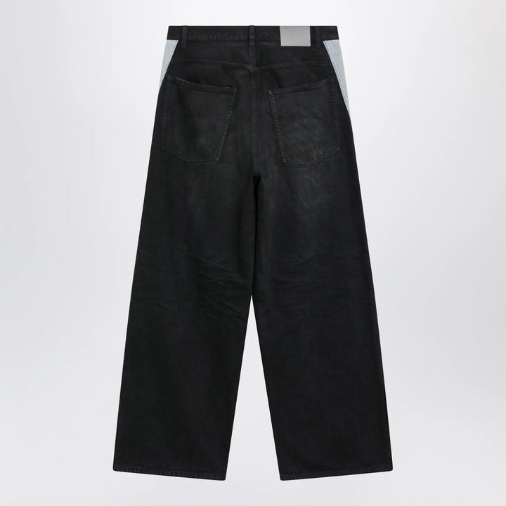 Balenciaga - Denim trousers with dark brown and black trims Brand Pants