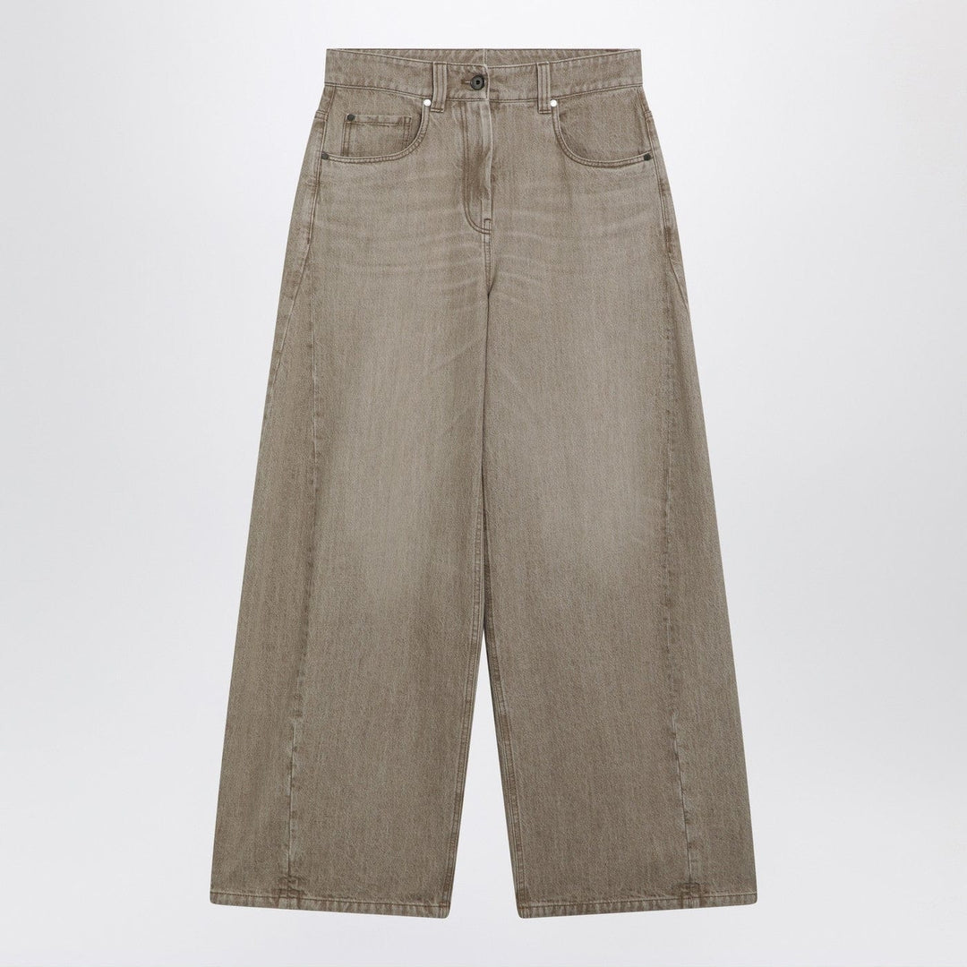 Pants Brunello Cucinelli - Wide-leg desert-colored jeans Brand