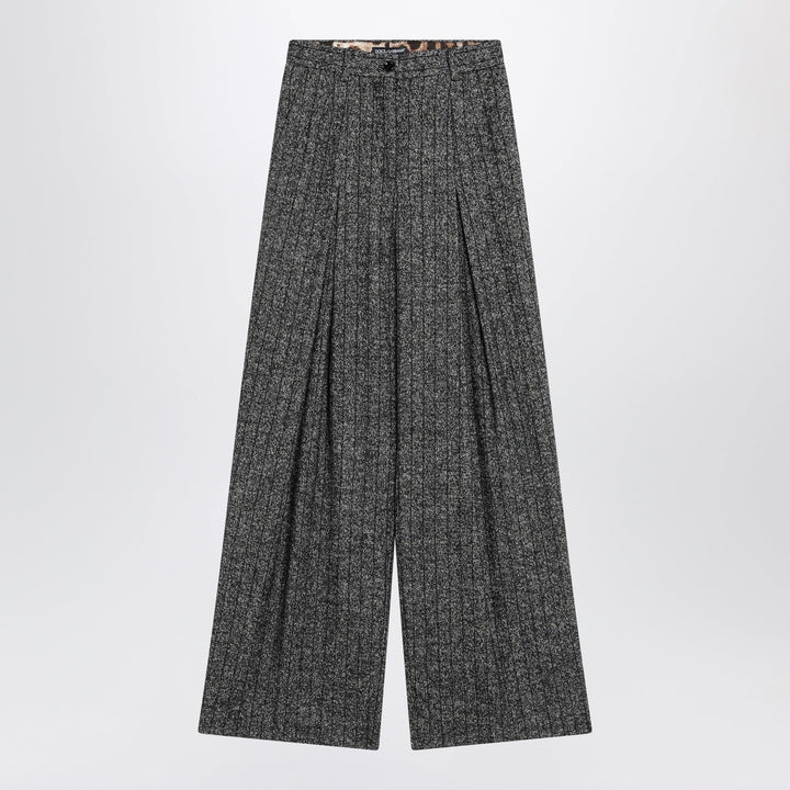 Pants 40  IT Dolce&amp;Gabbana - Wide dark grey striped trousers Brand