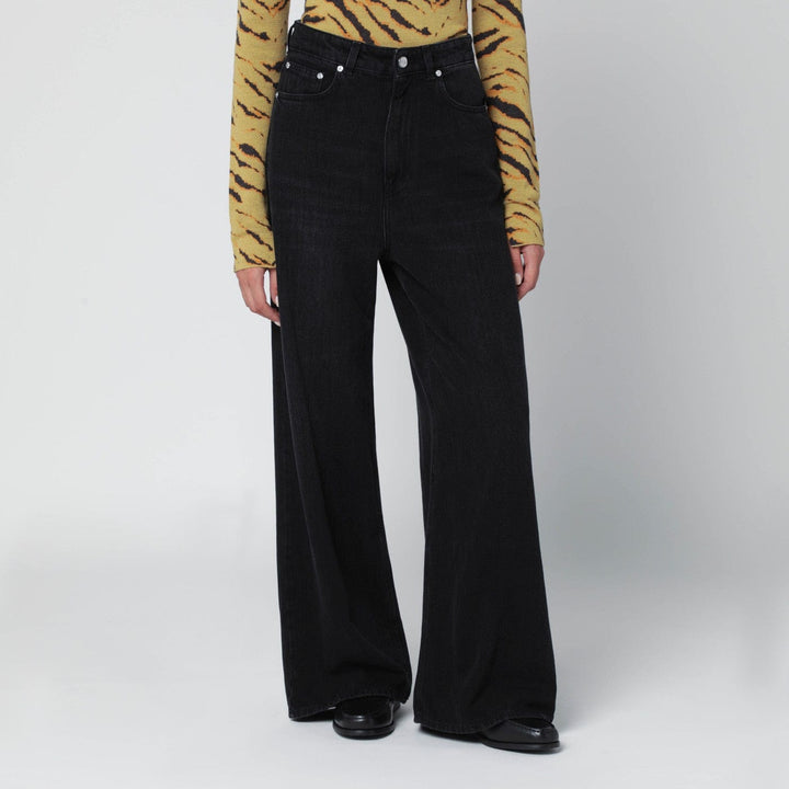 Pants 27 GANNI - Black washed-effect baggy jeans Brand