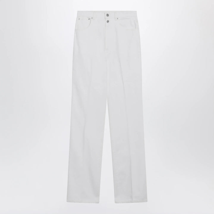 LEMAIRE - High-waisted straight-leg jeans with belt in white denim Brand Pants 36  FR