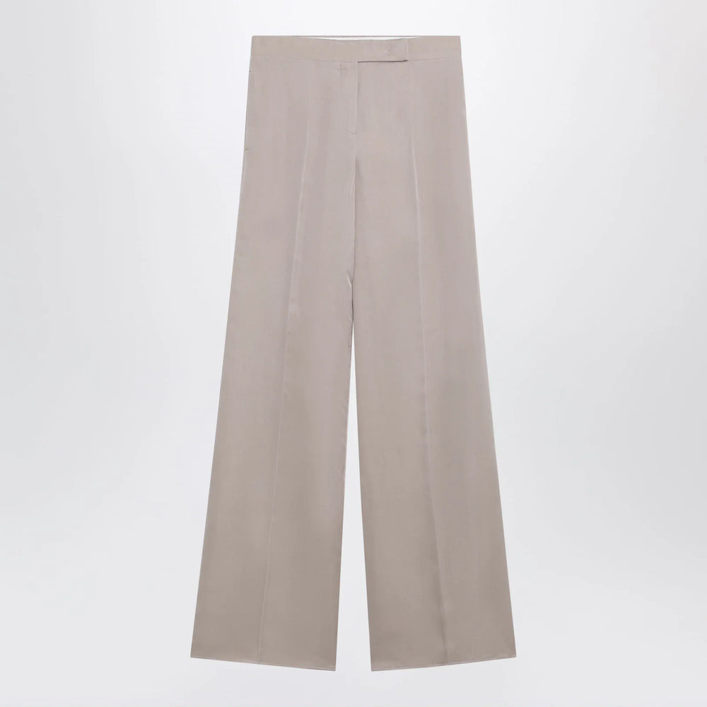 Max Mara - Long silk trousers in pink Brand Pants 40  IT
