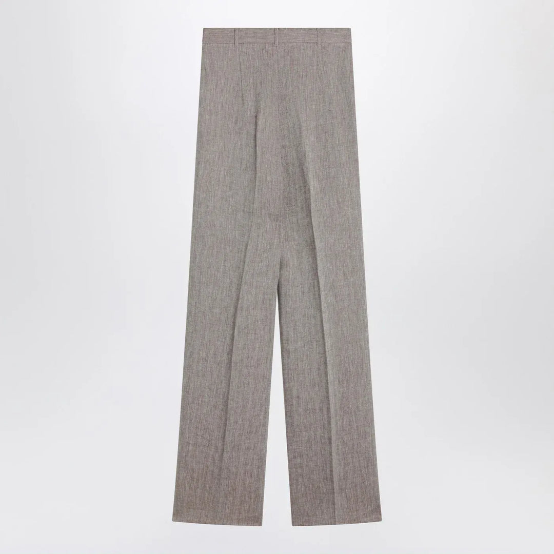 Max Mara Studio - Beige straight linen pants Brand Pants