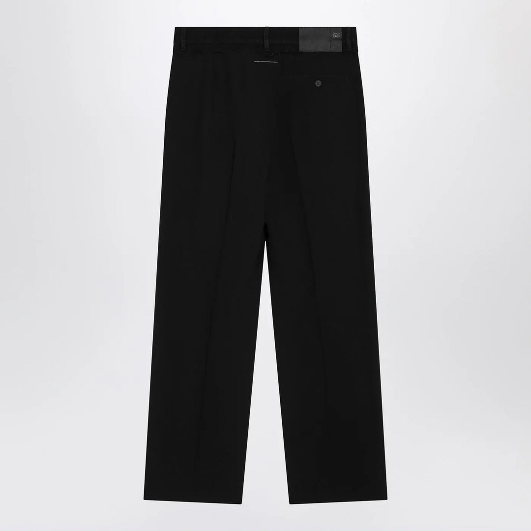 MM6 Maison Margiela - Black wool-blend trousers Brand Pants