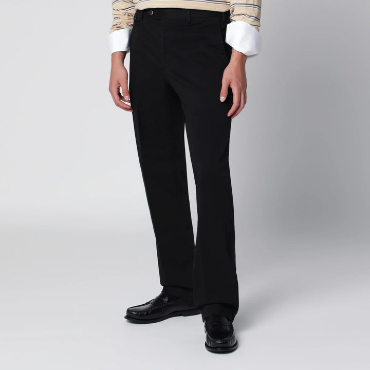 PT Torino - Black Cotton Trousers Brand Pants