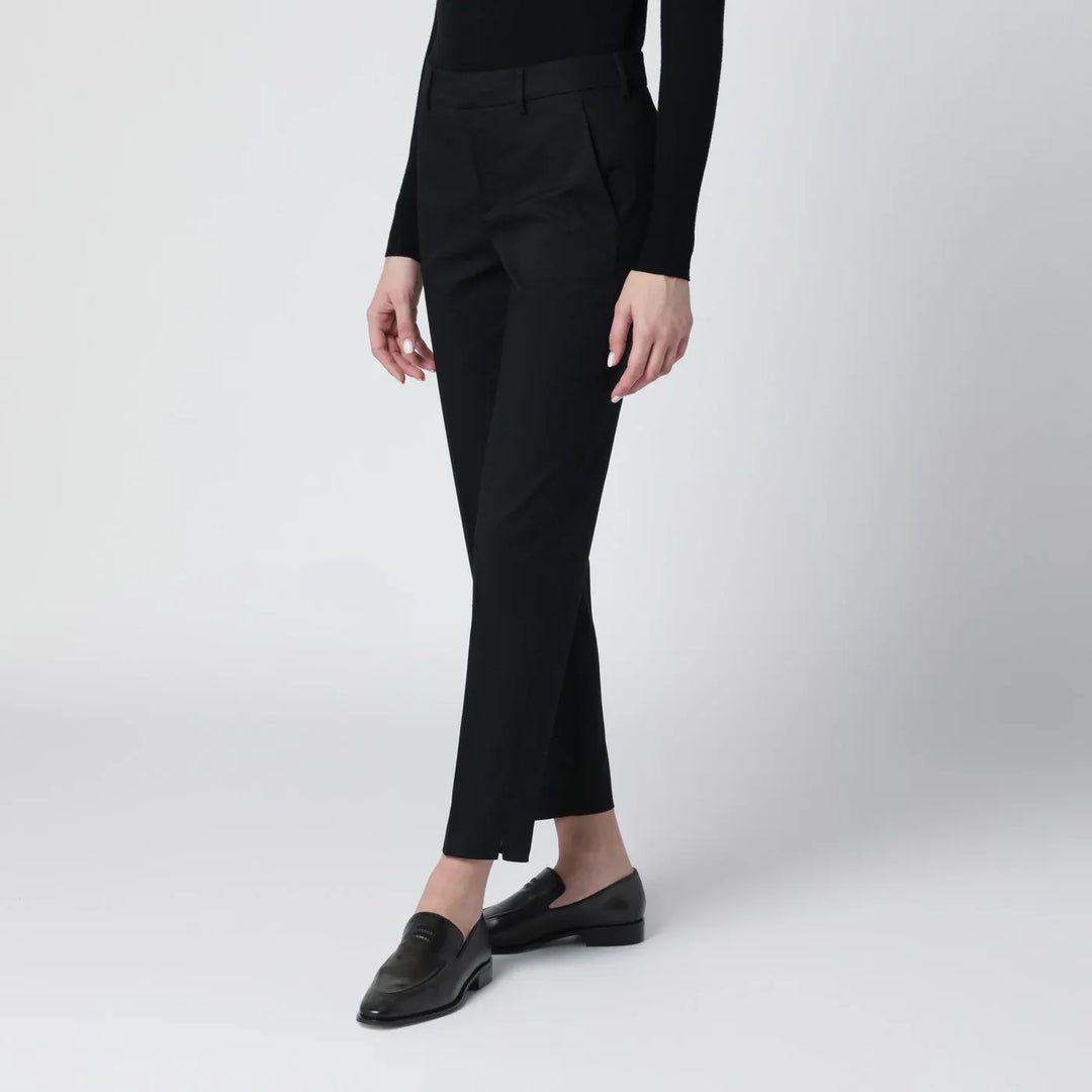 PT Torino - Black slim-fit cotton-blend trousers Brand Pants