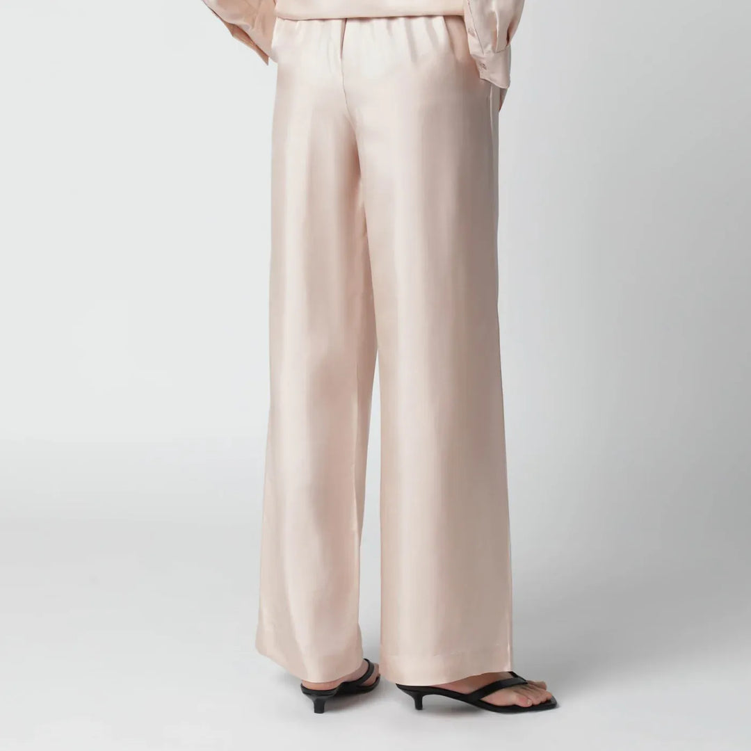 Róhe - Light pink silk trousers Brand Pants