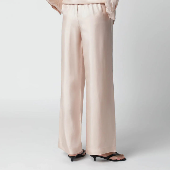 Róhe - Light pink silk trousers Brand Pants