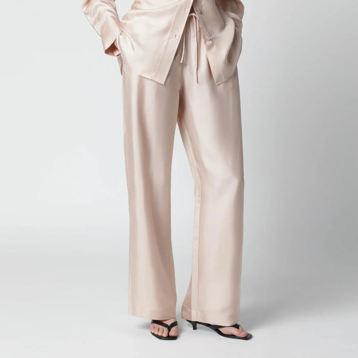 Róhe - Light pink silk trousers Brand Pants 36  FR