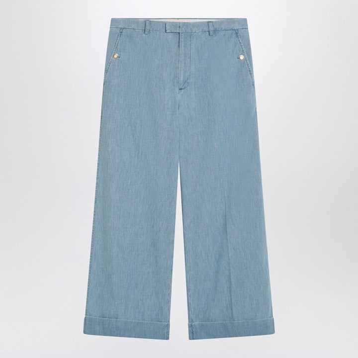 Pants Valentino - Light blue wide jeans with cuff Brand