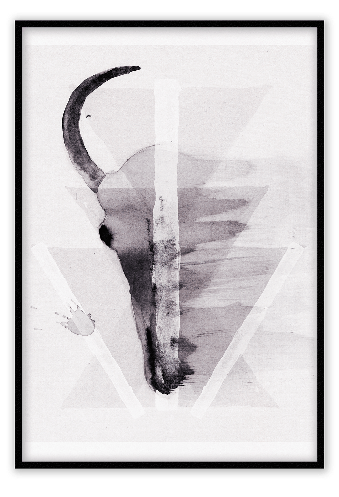 Canvas Print 50x70cm / Black Capricorn Capricorn Wall Art : Ready to hang framed artwork. Brand