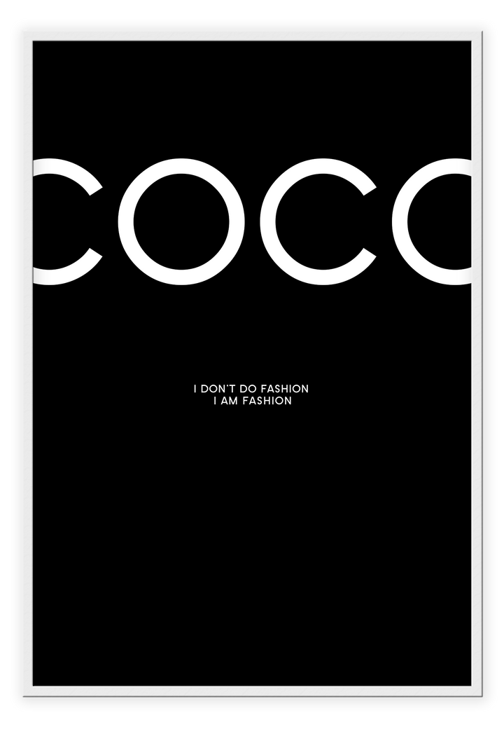 Canvas Print Small		50x70cm / White Coco Fashion Black Coco Fashion Black Wall Art : Ready to hang framed artwork. Brand