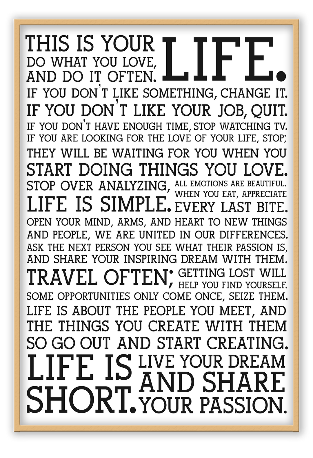 Canvas Print Holstee Manifesto Holstee Manifesto Wall Art : Ready to hang framed artwork. Brand