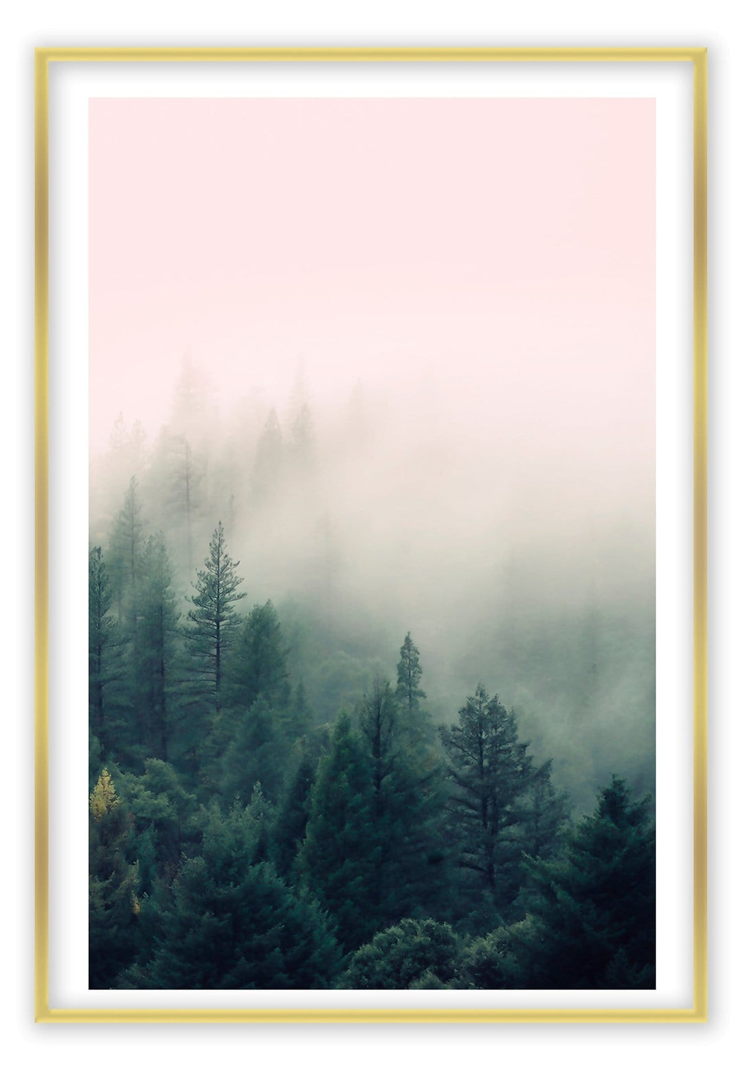 Canvas Print Small		50x70cm / Gold Nordic mist Nordic Mist Framed Print Brand