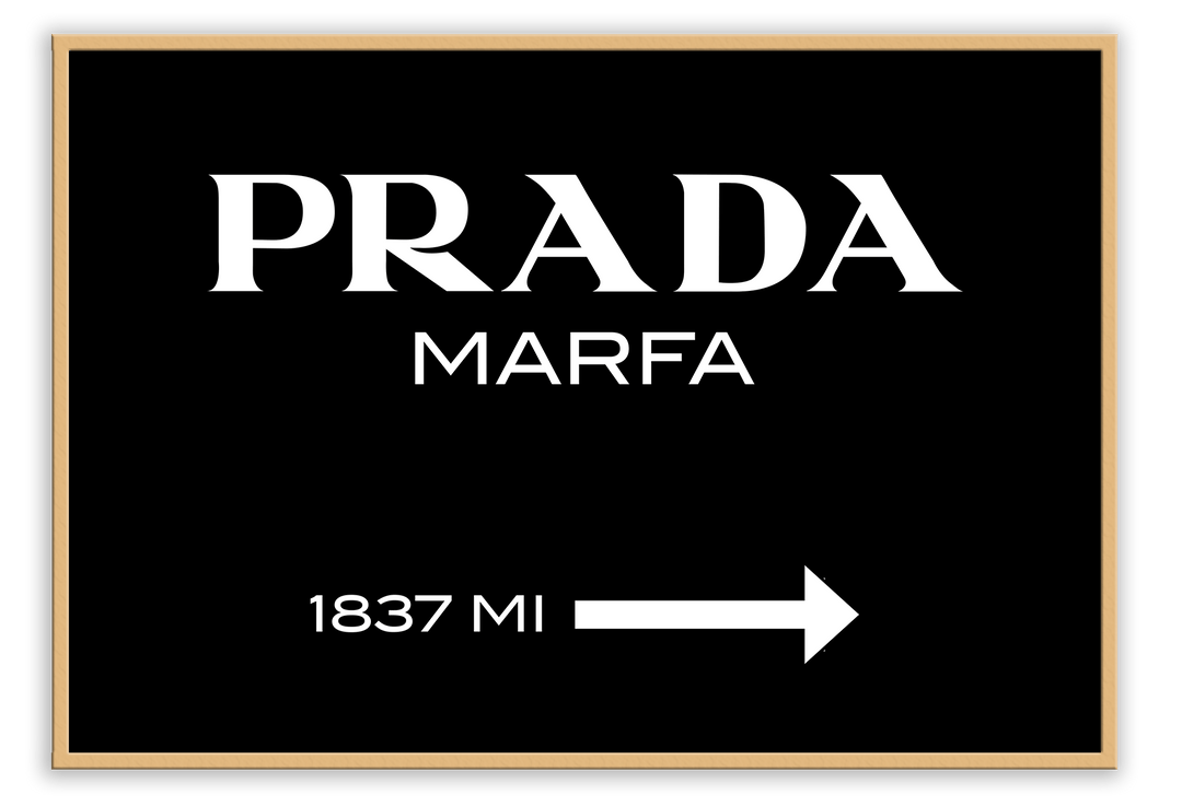 Canvas Print Prada Marfa Black Prada Marfa Black Wall Art : Ready to hang framed artwork. Brand