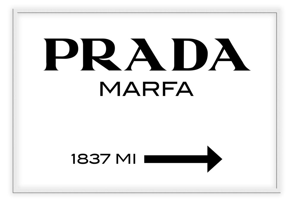 Canvas Print 50x70cm / White Prada Marfa White Prada Marfa White Wall Art : Ready to hang framed artwork. Brand